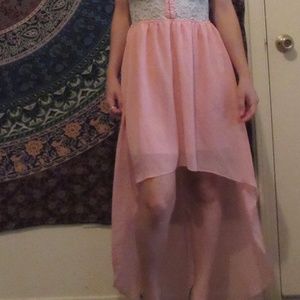 A'GACI Long back short pink dress